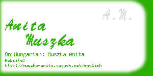 anita muszka business card